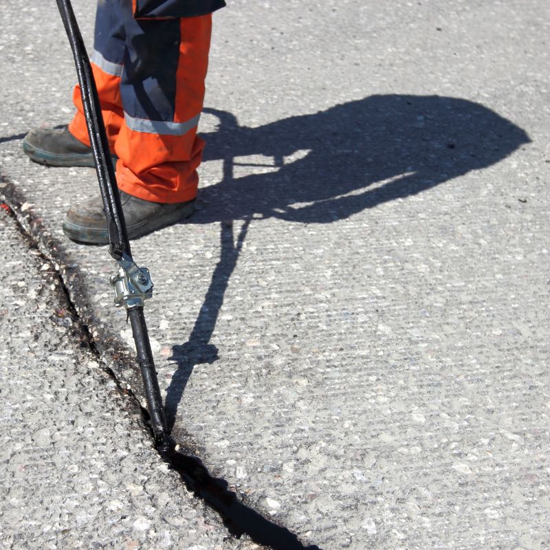 Local Pavement Crack Filling pros at work