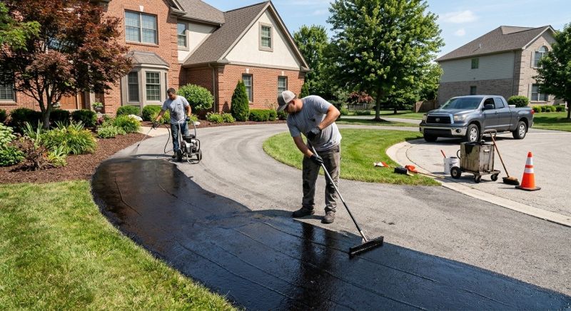 Hot Tar Driveway Sealing in Greenville, SC